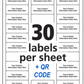 120 Pre-Printed Labels With QR Code